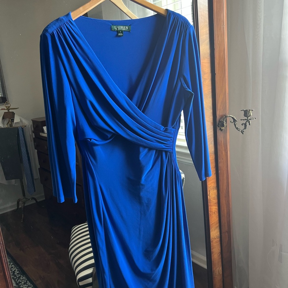 Stunning Blue Draped Dress by Le Suit